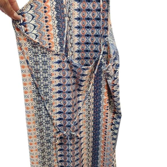 Poema high neck halter dress boho maxi stripe medium reformation - Picture 3 of 6